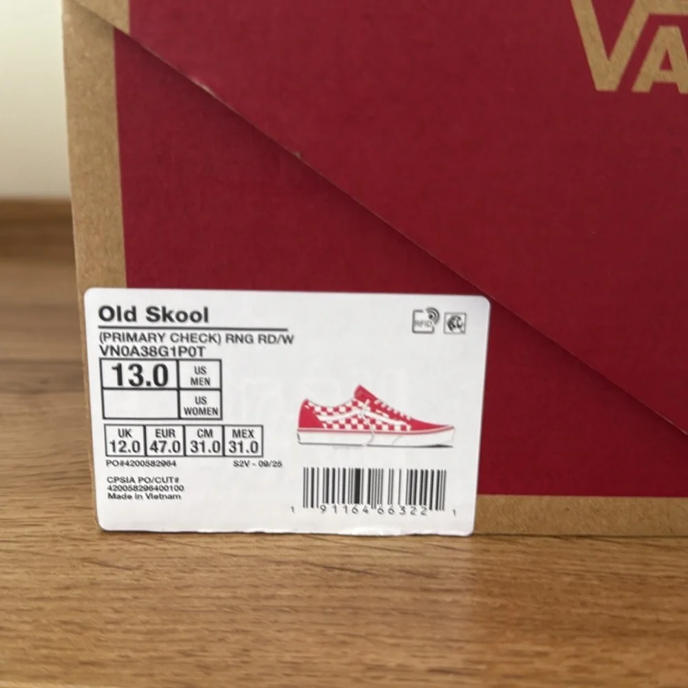 Old Skool Red Checker Vans